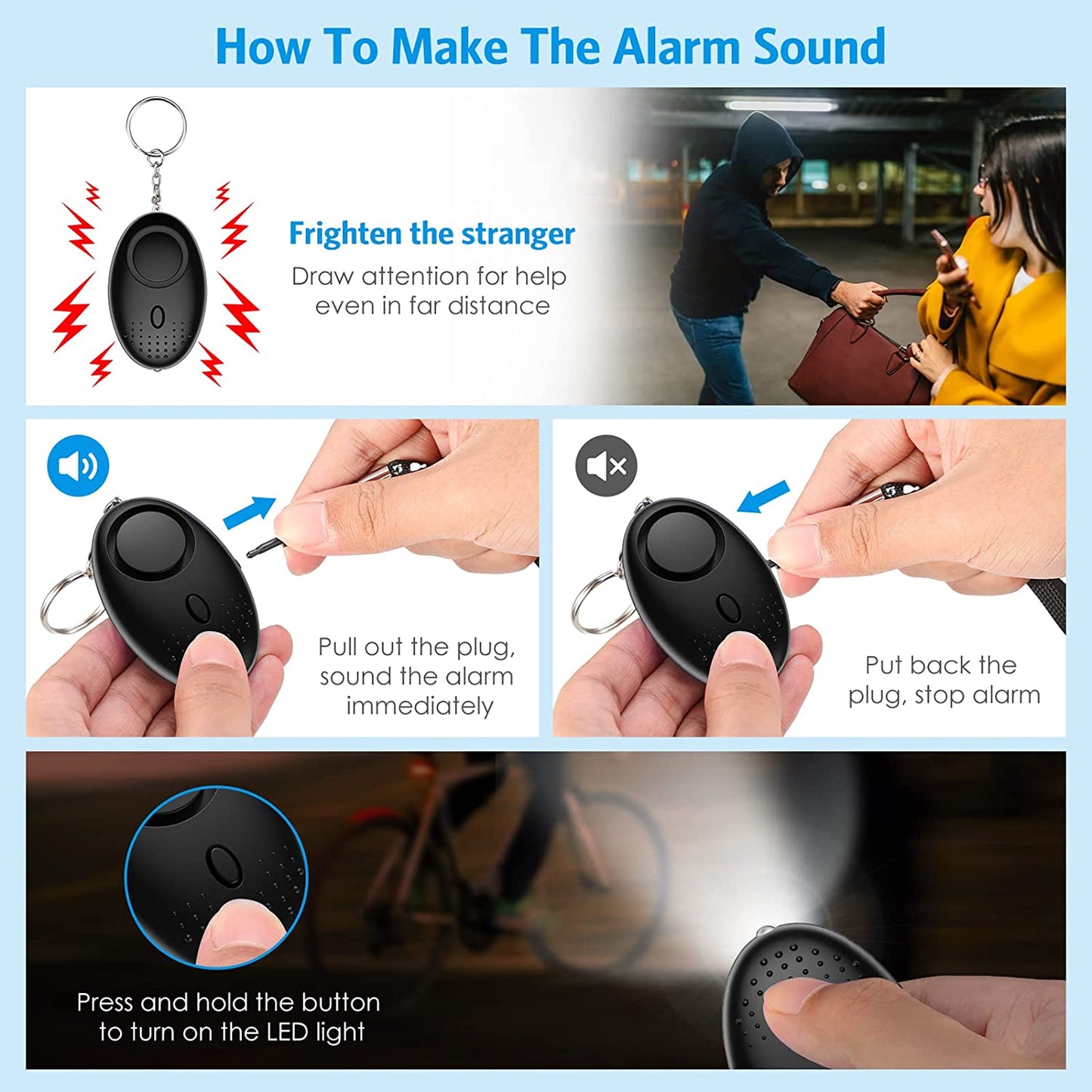 ALL BLACK SAFETY KEYCHAIN SET