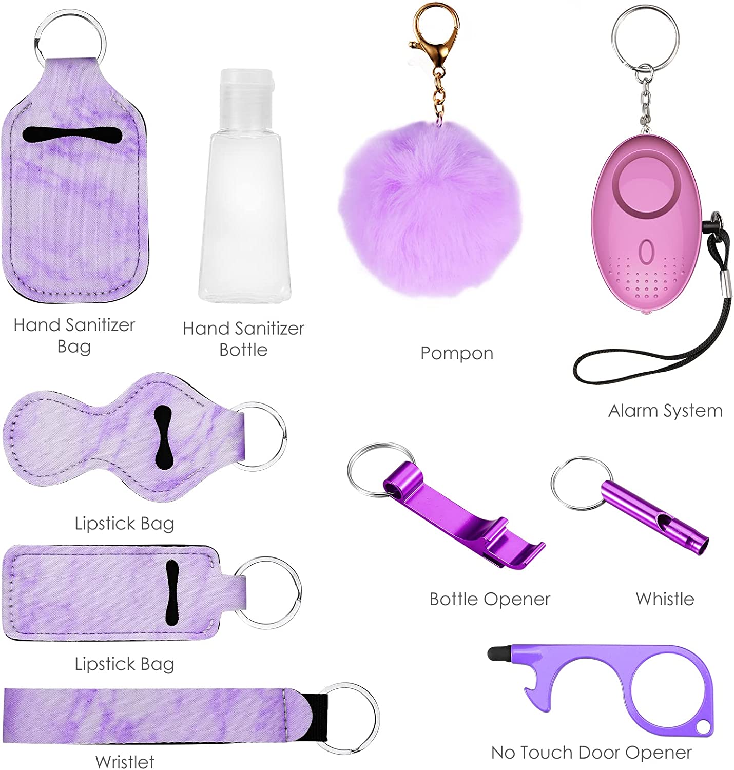 MARBLE SAFETY KEYCHAIN SET