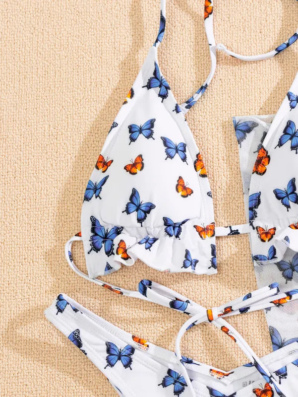 Butterfly Three Piece Bikini Set