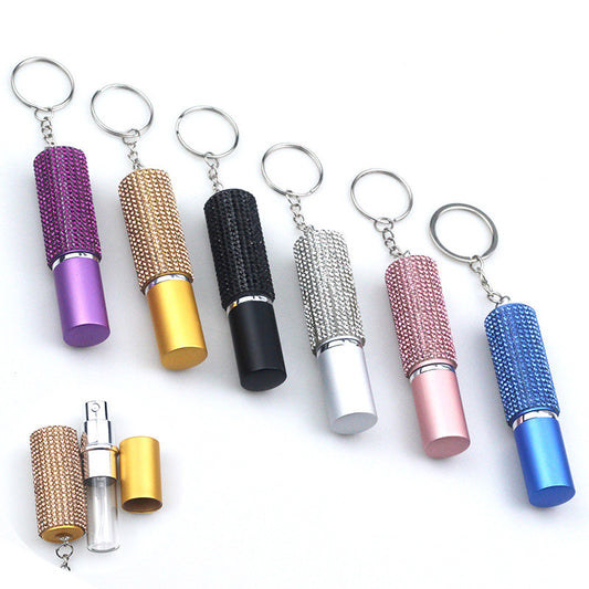 Rhinestone Spray Bottle Keychain