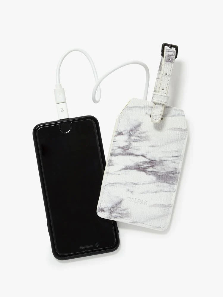Traveling Portable Charger - White Marble